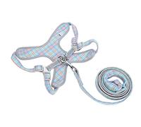 Qcwwy Reflective Pet Dog Harness and Leash Set with Adjustable Soft Breathable Vest for Small Pets Walking (L)