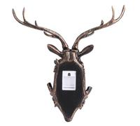 Qcwwy Resin Animal Shape Wall Hook, Towel Coat Hat Key Hanger with Multiple Installation Methods, for Bathroom Kitchen Living Room Bedroom Study (Deer Head (Antique Gold))