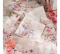 Qcwwy Retro Handbook Stickers 50 Sheets Floral Paper Romantic Flower Decorative Stickers Diary Planner Decals for Scrapbook Journal DIY Projects