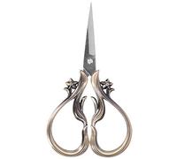 Qcwwy Retro Scissor Stainless Steel Craft Embroidery Sewing Scissors for DIY Needle Art Work with Ergonomic Handle Design for Beauty Trimming and Eyebrow Shaping Other Sewing (Bronze)