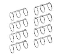 Qcwwy Rings, Reusable Electroplated Metal 3 Hole Loose Leaf Binding Rings, with Glossy Surface for DIY Handbook Notebook Photo Albums (Silver)
