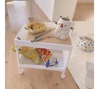 Qcwwy Rolling Cart Storage Racks With Wheels For Smooth Movement Sturdy Pp Mdf Construction For Beauty Salon Dormitory Bathroom Office Rolling Cart Large Capacity Utility Household (2 Tier, with