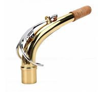 Qcwwy Saxophone Neck for Alto Eb Brass Hand Polished 25mm 22.5mm, High Resonance Bend Neck Replacement for Student Musicians