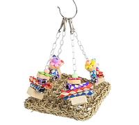 Qcwwy Seagrass Climbing Hammock Toy Attractive Fragrance Reduce Aggression for Parrots Play Rest