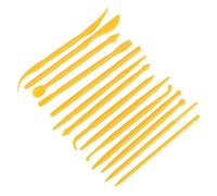 Qcwwy Set of Plastic Clay Sculpture Tools for Ceramic, Sculpture and Polymers Configuration, Compact and Practical Modeling (Yellow)