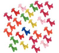 Qcwwy Sewing Buttons Wooden Giraffe Shaped Fasteners 100PCS Natural Materials for Kids Clothing and Craft Projects Garment Accessories (25 * 20MM)