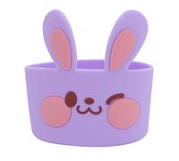 Qcwwy Silicone 3pcs Water Bottle Floor Cover with Design, Without Brushing and Anti -scratch, Bright Colors, Workers, Soft and Durable (Violet)