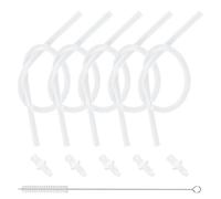 Qcwwy Silicone Milk Hose Set with Cleaning Brush, 5 Tubes Kit | Food Grade Silicone, Smooth Dairy Flowing Makes Creamy Foam, for Cappuccinos, Lattes Coffee Drink