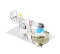 Qcwwy Single Cylinder Sterling Engine Model Steam Power Teaching Tool, Stainless Steel Structure, Ideal Science Enthusiasts