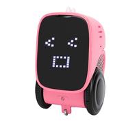 Qcwwy Smart Charging Robot, Touch Sensing Remote Control Programming Toy with Mechanical Sounds and English Storytelling for Early Education Learning (Pink)