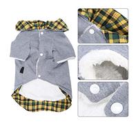 Qcwwy Soft Cotton Dog Coat Thicken Warm Pet Apparel with Loose Cuffs for Small Medium Large Dogs (S)