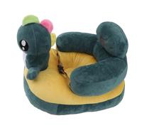 Qcwwy Soft Plush Baby Seat Sofa Adjustable Angle Baby Support Chair with Non Slip Anti Tip Base Bluetooth Music for Sitting Practice Indoor Outdoor (Green Dinosaur)