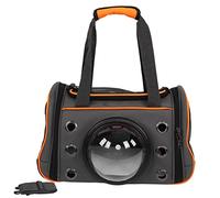 Qcwwy Soft Sided Carriers Cat Cages with 9 Vent Holes 3 Mesh 4 Ventilated Sides Adjustable Strap for Travel Walking Hiking Car Airplane Portable Pet Shoulder Bag Cat Carrier Handbag (Large 52x5cm)