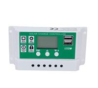 Qcwwy Solar Charge Controller, 12V 24V PWM Solar Panel Battery Regulator with LCD Screen Display Auto Focusing PWM Tracking Charging Intelligent Regulator for Outdoor