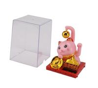 Qcwwy Solar Powered Lucky Cat, Crafted From Plastic Material, Sturdy and Long Lasting, Auspicious Decoration, Vibrant Colors with Unique Design, Energy Saving, for Desk Window Car (Small)