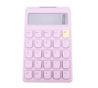 Qcwwy Solar Powered Mini Calculator,12 Digit Display Compact Big Mechanical Buttons Battery Operated Desktop Calculator for School Office and On the Go Calculations (Purple)