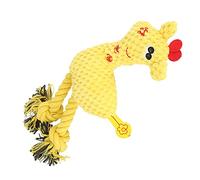Qcwwy Squeaky Plush Puppy Toy Dog Chew Toys with Loud Sound Teeth Cleaning for Small Medium Dogs Puppies Pet Deer Shape Interactive Play (Yellow)