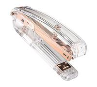 Qcwwy Stapler Effortless Grip Smooth Stapling Easy Needle Change Acrylic Metal Handheld Stapler for Office Home School Office Supplies (Rose Gold)