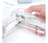 Qcwwy Stapler Effortless Grip Smooth Stapling Easy Needle Change Acrylic Metal Handheld Stapler for Office Home School Office Supplies (Transparent Color)