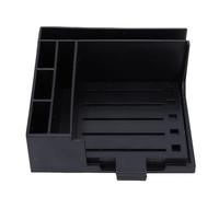 Qcwwy Sticky Note Holder with Stencil, Reusable Note Template Stick List Dispenser Lightweight Space Saving 5 Stencil Multifunction Organization for Office School Planning (Black)