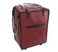 Qcwwy Storage Bags on Wheels Zipper Clouser Rolling Tote Bag Large Capacity Shopping Trolley Foldable Rolling Tote Water Proof Lightweight for Moving House Buying Reusable Grocery (Red)