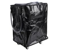 Qcwwy Storage Bags on Wheels Zipper Clouser Rolling Tote Bag Large Capacity Shopping Trolley Foldable Rolling Tote Water Proof Lightweight for Moving House Buying Reusable Grocery (Black)