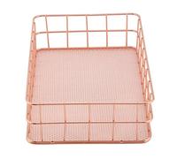 Qcwwy Storage Basket, Rose Gold Iron Baskets Organizer Desktop Fruit Basket Onion Storage Wire Baskets Multifunctional Stackable Wall Mounted Countertop Tiered Kitchen Counter