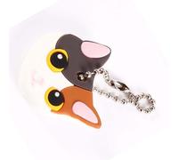Qcwwy Super Funky Pet Cat Key Caps, Key Identifier Covers, Cartoon Style Keychain