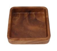Qcwwy Tea Serving Tray, Walnut Fruit Serving Plate Snack Meals Wooden Tray Coffee Table Tray Food Serving Tray Living Room Decor Tea Tray for Home Living Reception Room (Square 15x15cm)