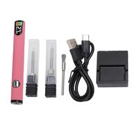 Qcwwy Thread Burning Pen Kit, 650mah Rechargeable Fabric Edge Sealing Pen with Auto Off Protection Digital Display 3 Temperature Adjustable for Sewing Crafting Art Projects (Pink)