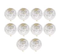 Qcwwy Transparent Confetti Balloons with Happy Birthday Words and 3 Color Sequin Options for Wedding Party Anniversary Decoration (golden confetti balls)