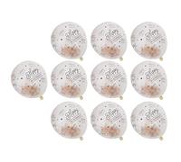 Qcwwy Transparent Confetti Balloons with Happy Birthday Words and 3 Color Sequin Options for Wedding Party Anniversary Decoration (rose gold confetti balls)