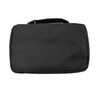 Qcwwy Travel Toiletry Bag, Water Proof Makeup Oxford Cloth Cosmetic Bag 3 Section Foldable Organizer with Hanging Hook for Business Trips Camping Bathroom (Black)