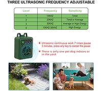 Qcwwy Ultrasonic Anti Bark Device Rechargeable Barking Control Tool Effective Dog Behavior Aid For Outdoor And Indoor Use Garden Breeding (Green)
