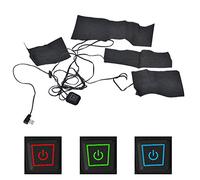 Qcwwy USB Heated Jacket Heating Pad Carbon Fiber 3 Gear Temperature Control | 5V 2A Input, Power Bank Powered, Fast Heating in 1-2 Minutes, Small Size 11.8x4.3 Inch, Lightweight for Camping Hiking