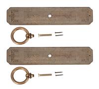 Qcwwy Vintage Cabinet Pulls, A Pair Ring Pull Antique Chinese Pure Copper Straight Handle Single Hole Door Pull Knobs for Kitchen Cabinet Furniture Hardware (16cm)