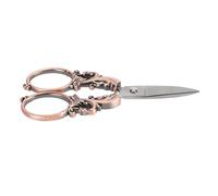 Qcwwy Vintage Embroidery Scissors Stainless Steel Rustproof Sewing Shears for Comfortable Grip Suitable for Crafting Knitting Paper Cutting and Collections Knitting Tools (Dark Copper Plating)