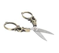 Qcwwy Vintage European Style Scissors Shears Stainless Steel Embroidery Sewing Craft with Soft Comfortable Handle for Left Right Handed Use (Bronze)