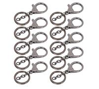 Qcwwy Vintage Retro Key Chain 10PCs Platting Alloy Alloy Lobster Clasp Hook for Key Accessories (Silver Black)