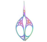 Qcwwy Vintage Scissors, Leaf Design Stainless Steel Needlework Scissors Household Sewing Scissors Embroidery Shears for Craft Artwork Needlework Yarn Thread Handicraft (Colorful)