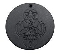 Qcwwy Volcanic Stone Necklace Hemp Rope Unique Pattern Energy Pendant with Black Stone for Adults and Daily Wear