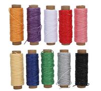 Qcwwy Waxed Thread 10 Colors, 50 Meters Leather Sewing Waxed Thread Hand Stitching Leather Stitching for Hand Sewing Craft DIY Bookbinding