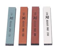 Qcwwy Whetstone Sharpener Set Simple Sharpening Angle Knife Sharpening Stone Kit for Scissors Chisels 120 320 600 1500 Grit, 4 Pieces