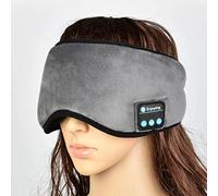 Qcwwy Wireless Eye Mask Strong Light Shading Quick Sleep Eye Mask Lightweight Comfortable Wireless Music Communication for Sleep Polyester Cotton USB Charging Use for Yoga Flying (Grey)