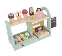 Qcwwy Wood Toy Toys Play Defined Food Accessories for, a Pedagogical and Entertaining Player in the Ice Cream Business to Pretend to Play a Game, Adapted Social Interaction and a Cooperative Game