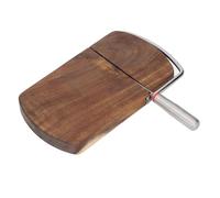 Qcwwy Wooden Cheese Cutting Board with Wire Cutter, Multipurpose Cheese Cutter Stainless Steel Cheese Slicers Acacia Wood Cheese Slicers Board with Blade for Block Cheese, Butter