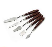 Qcwwy Wooden Handle Stainless Steel Paint Spatula, Oil Painting Scraper Set with Advanced Technology and Exquisite Craftsmanship and Enthusiasts, Stable Structure and