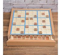 Qcwwy Wooden Sudoku Board Game, Educational Brain Teaser Puzzle, Interactive Travel Logic Game for Kids and Adults, Family Entertainment