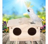 Qcwwy Wooden Swallows Parrots Bird Nests House Ventilated Durable Birdhouse for Outdoor Nature Enthusiasts Bird Breeding Platane Wood Color 9.1x5.1x4.9in