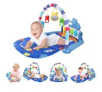 QCXWCJWD Baby Play Mat, Baby Gym Play Mats with Piano Keys,Music and 5 Infant Sensory Baby Toys, Infant Play Mat for Sensory Exploration and Motor Skill Development
